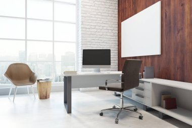 Boş posteri ile modern ofis 