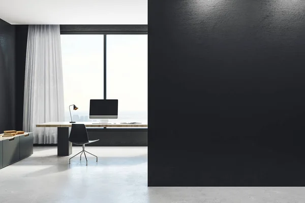 Dark office with copy space — Stock Photo, Image