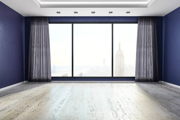 Interior moderno com vista NYC — Fotografia de Stock