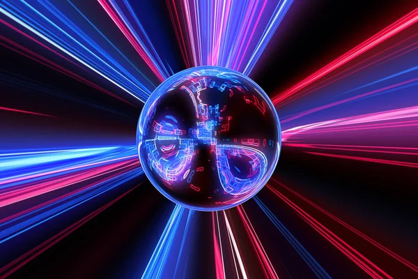 Glowing sphere with rays wallpaper