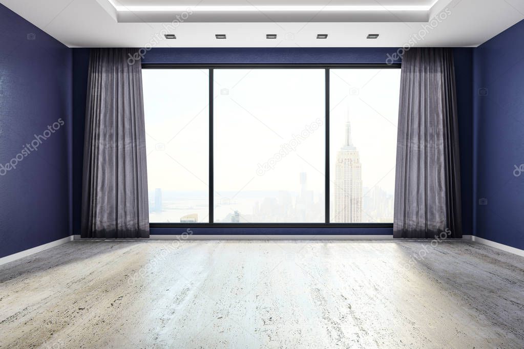 Modern interior with NYC view 