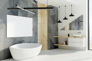 Boş afiş ile modern banyo 