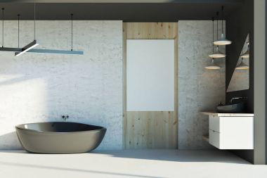 Boş afiş ile modern banyo 
