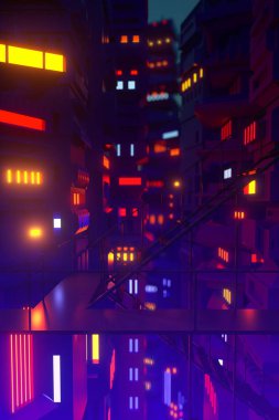 Işıklı gece şehir arka plan 