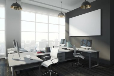 Parlak ofis iç boş afiş