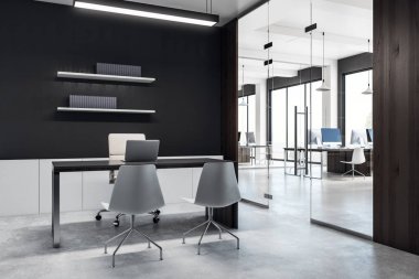 Ofis iç coworking karanlık 