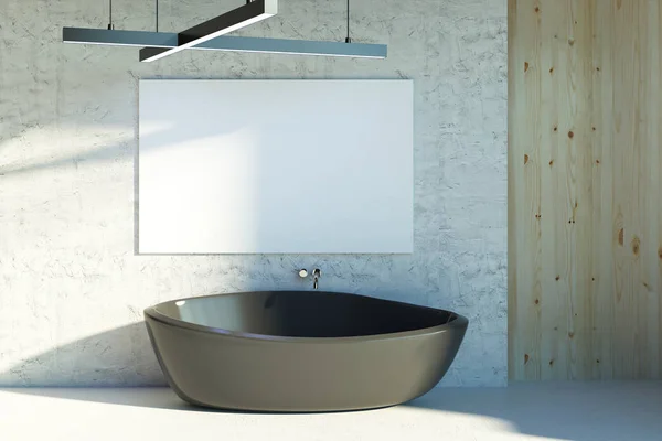 Сучасна ванна кімната з порожнім плакатом — стокове фото