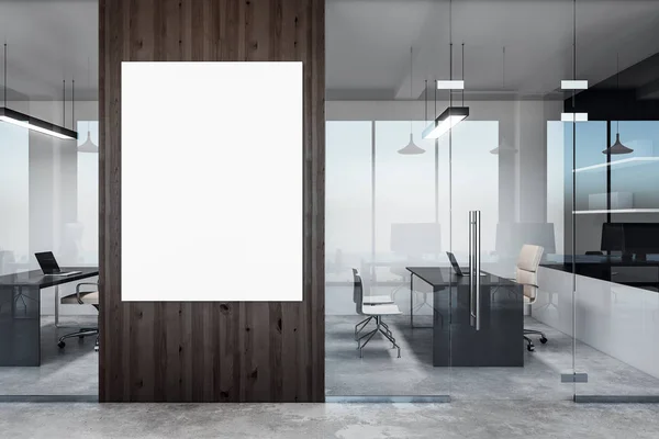 Moderna kontor med banner — Stockfoto