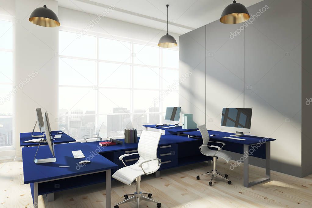 Modern office with copy space