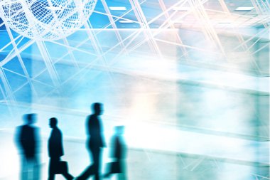 Bulanık işadamları siluetleri City