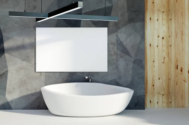 Boş posteri ile beton banyo