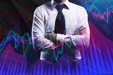 İşadamı yaratıcı forex grafik ile