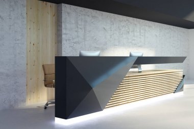Modern iç tarafında ışıklı Resepsiyon Masası