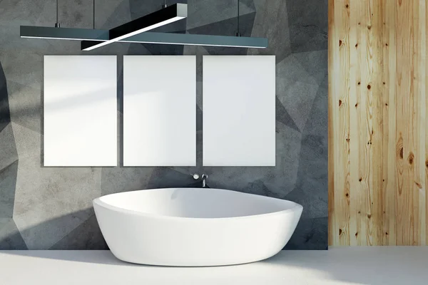 Boş afiş ile beton banyo — Stok fotoğraf