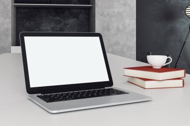 Boş beyaz dizüstü portre 