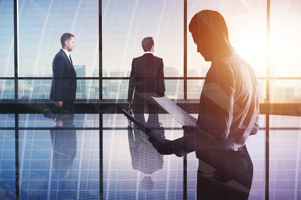 Conceito de reunião, trabalho em equipe e contrato — Fotografia de Stock