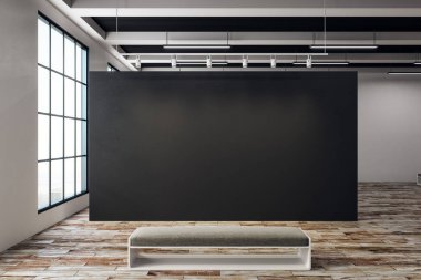 Boş posteri ile sergi salonu