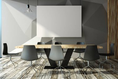 Posteri ile modern toplantı salonu