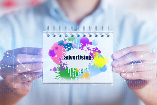 Ψηφιακή διαφήμιση και την τεχνολογία έννοια — Φωτογραφία Αρχείου