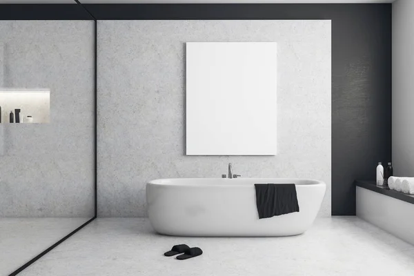 Salle de bain moderne avec panneau d'affichage vide — Photo