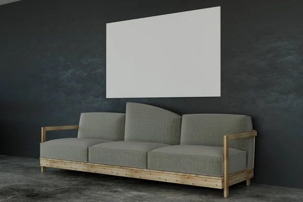 Sofa and empty billboard — Stock Photo, Image