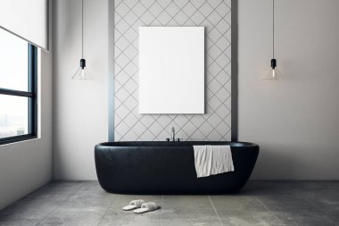 Boş posteri ile modern banyo