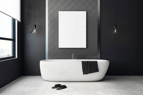 Boş afiş ile modern banyo — Stok fotoğraf