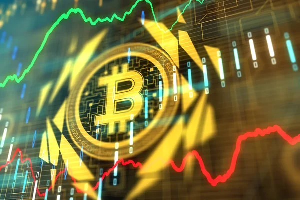 Gele bitcoin achtergrond — Stockfoto