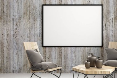 Modern oturma odası boş çerçeve ile
