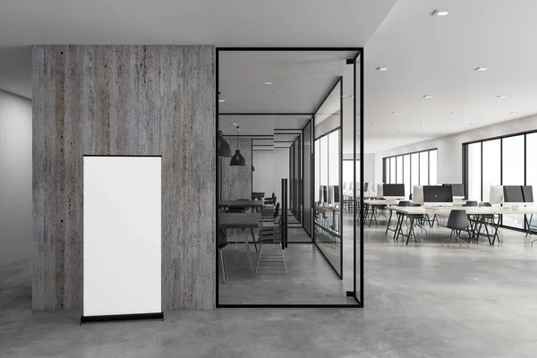 Modernes Büro mit leeren Plakatwänden — Stockfoto