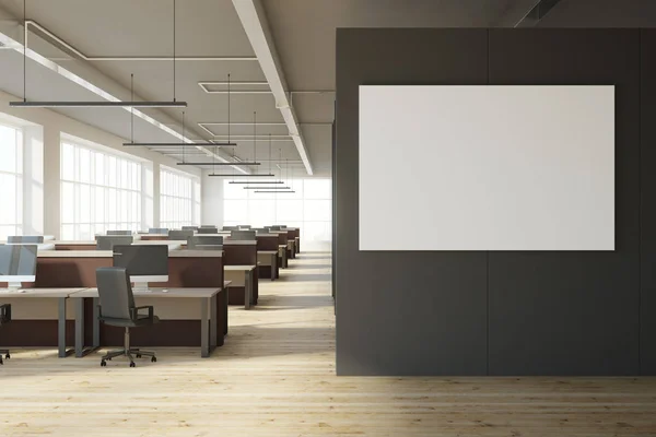 Modern coworking office with banner — Stock Photo, Image