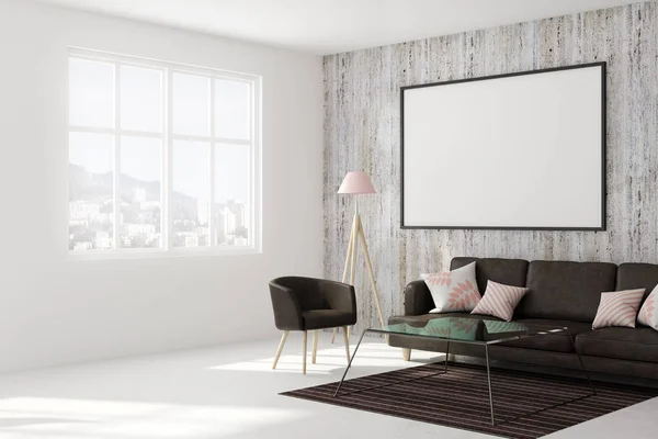 Zeitgenössisches Wohnzimmer mit leeren Plakatwänden — Stockfoto