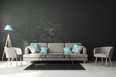 Modern oturma odası ile boşaltmak