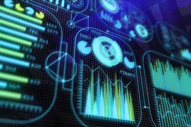 Teknoloji, gelecek, medya ve Finans kavramı
