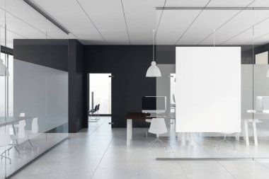 Boş billboard ile modern ofis