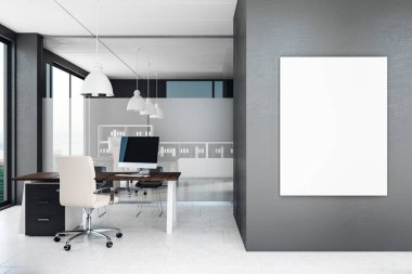 Boş posteri ile modern ofis