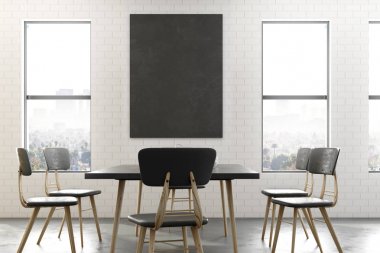 Afiş ile modern yemek odası