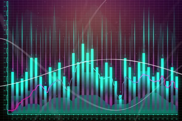 Crescita del mercato, finanza e schermo — Foto Stock