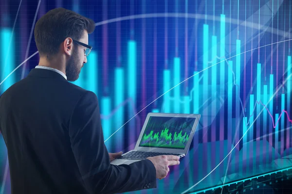 Technologie, Handel und Analysekonzept — Stockfoto