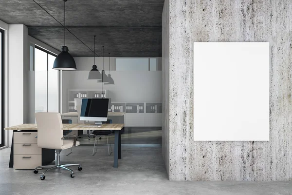 Moderní kancelář s prázdné plakát — Stock fotografie