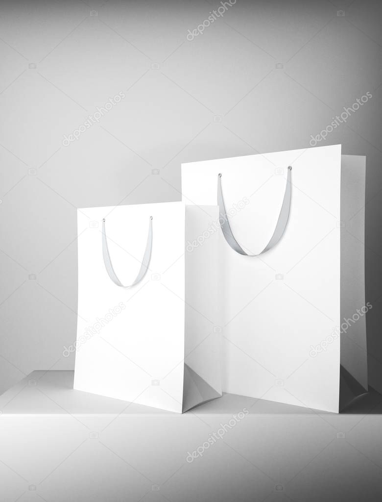 Clean white shopping bags