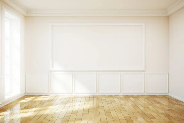 Moderno salón blanco con valla publicitaria —  Fotos de Stock