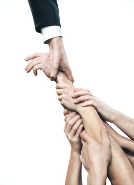 İş adamı el ele tutuşuyor..