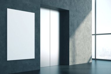 Asansör ve pankartla iç mekan