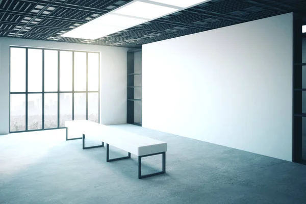 White blank wall in exhibition gallery — Stock Photo, Image