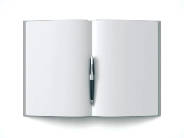 Blank book and pen — Stock Photo, Image