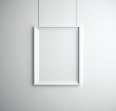 duvarda beyaz poster.