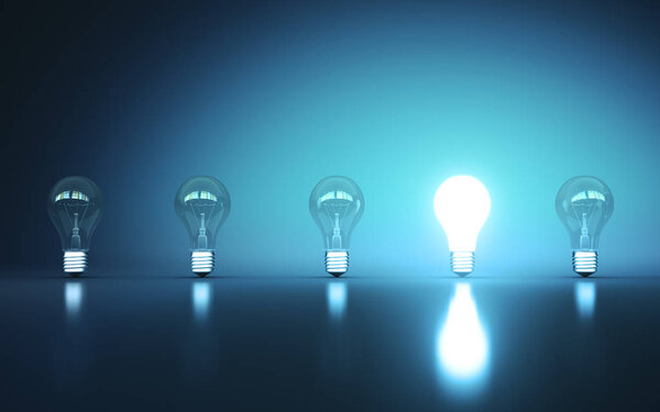 лампа стоять в ряд
