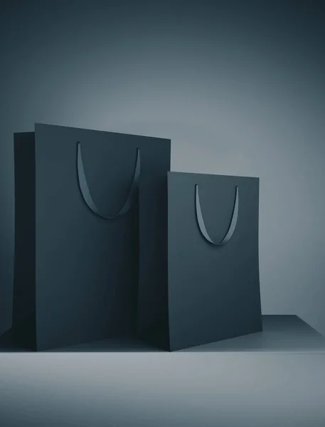 Két fekete bevásárló táska — Stock Fotó