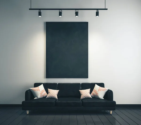 Modernes Wohnzimmer mit Wandtafel — Stockfoto